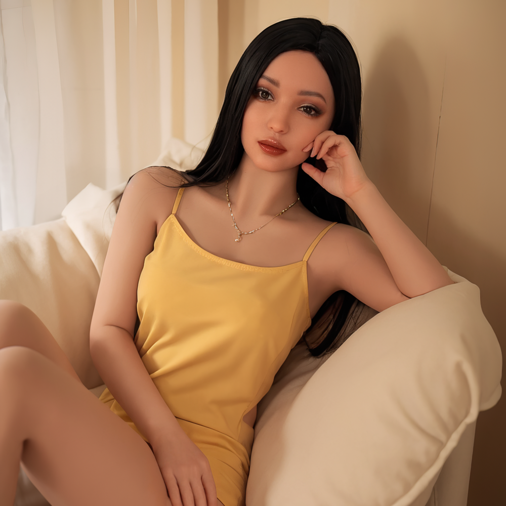 166cm/5ft5 Skinny Silicone Head Black Sex Doll - Connie - TLD