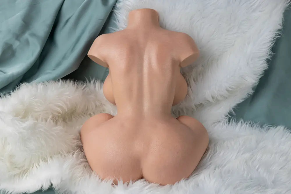Torse Cora demi-corps – 35 cm, forme sablier en silicone platine, sans tête | Stock aux États-Unis