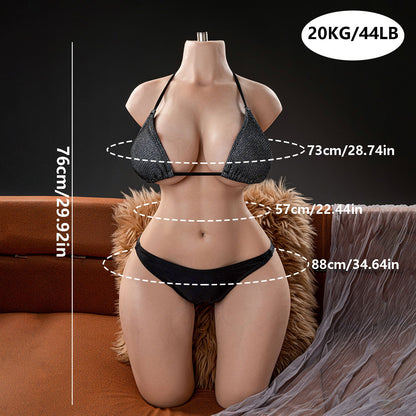 Mara kopflose Halbtorso-Puppe – 76 cm, Platin-Silikon | US-Lagerbestand