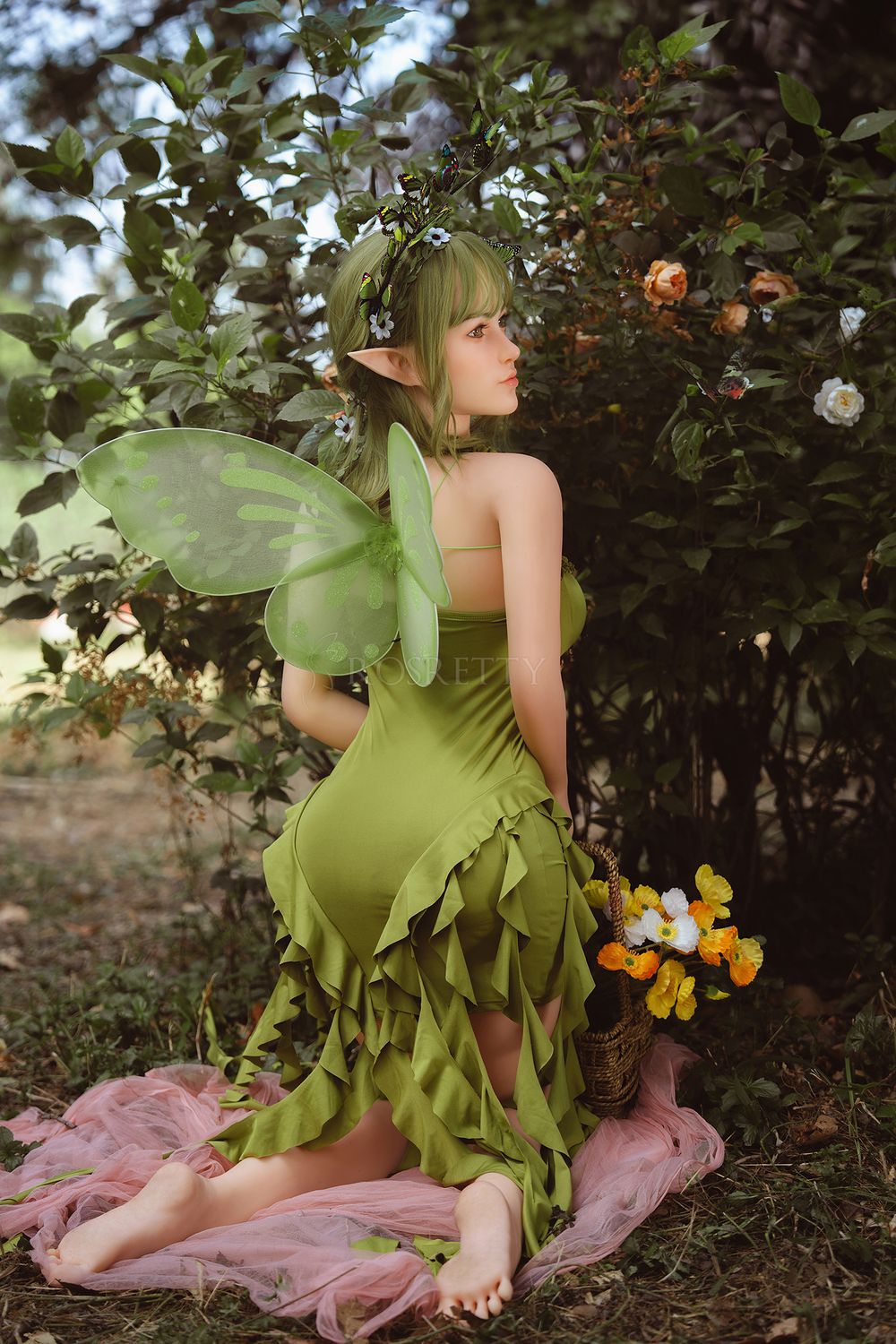 Rosretty Doll | 160cm/5ft3 Big Breasts Enchanted Forest Elf-Ears Green Fairy Realistic TPE Sex Doll - Lyra - TLD