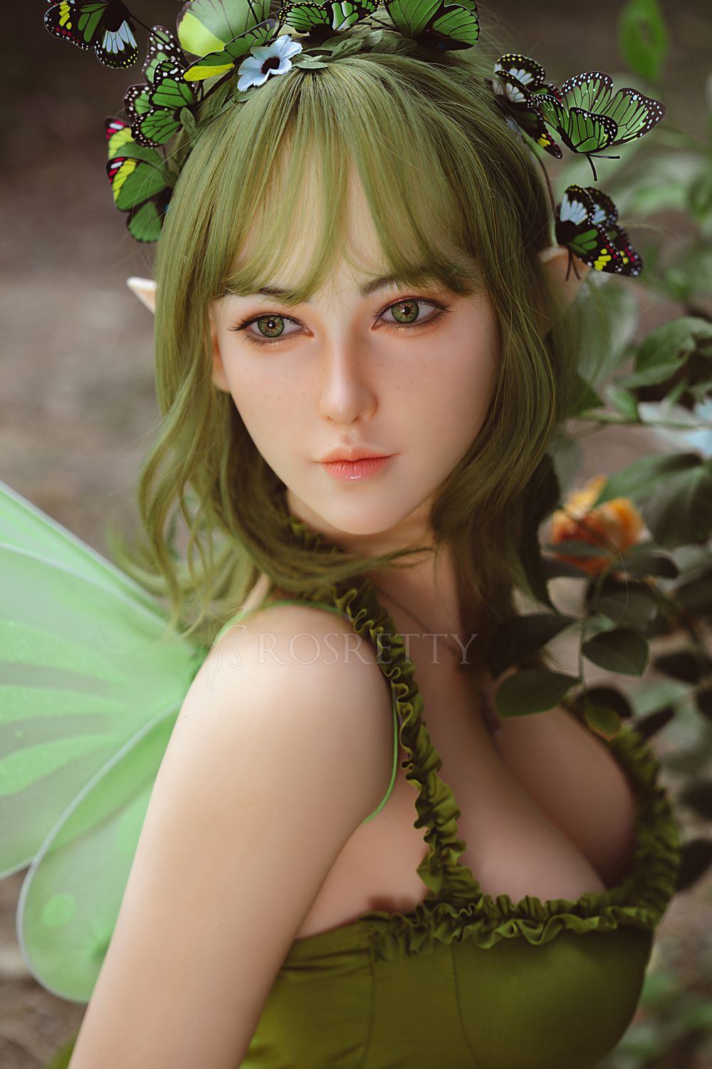 Rosretty Doll | 160cm/5ft3 Big Breasts Enchanted Forest Elf-Ears Green Fairy Realistic TPE Sex Doll - Lyra - TLD