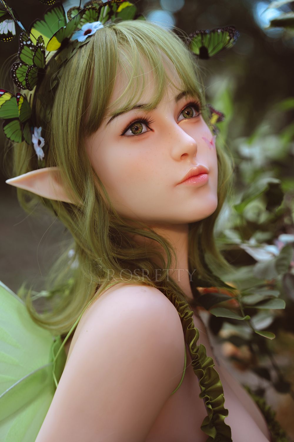 Rosretty Doll | 160cm/5ft3 Big Breasts Enchanted Forest Elf-Ears Green Fairy Realistic TPE Sex Doll - Lyra - TLD