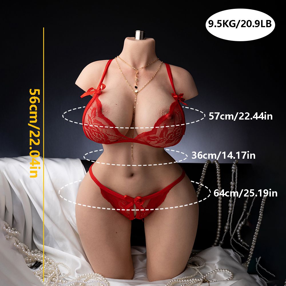 Vera Halfbody Torso with Thighs – 56cm Hourglass Platinum Silicone | US Stock